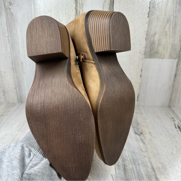 New BP Wallis Western Toe Block Heel Beige Bootie #116 - Picture 7 of 9